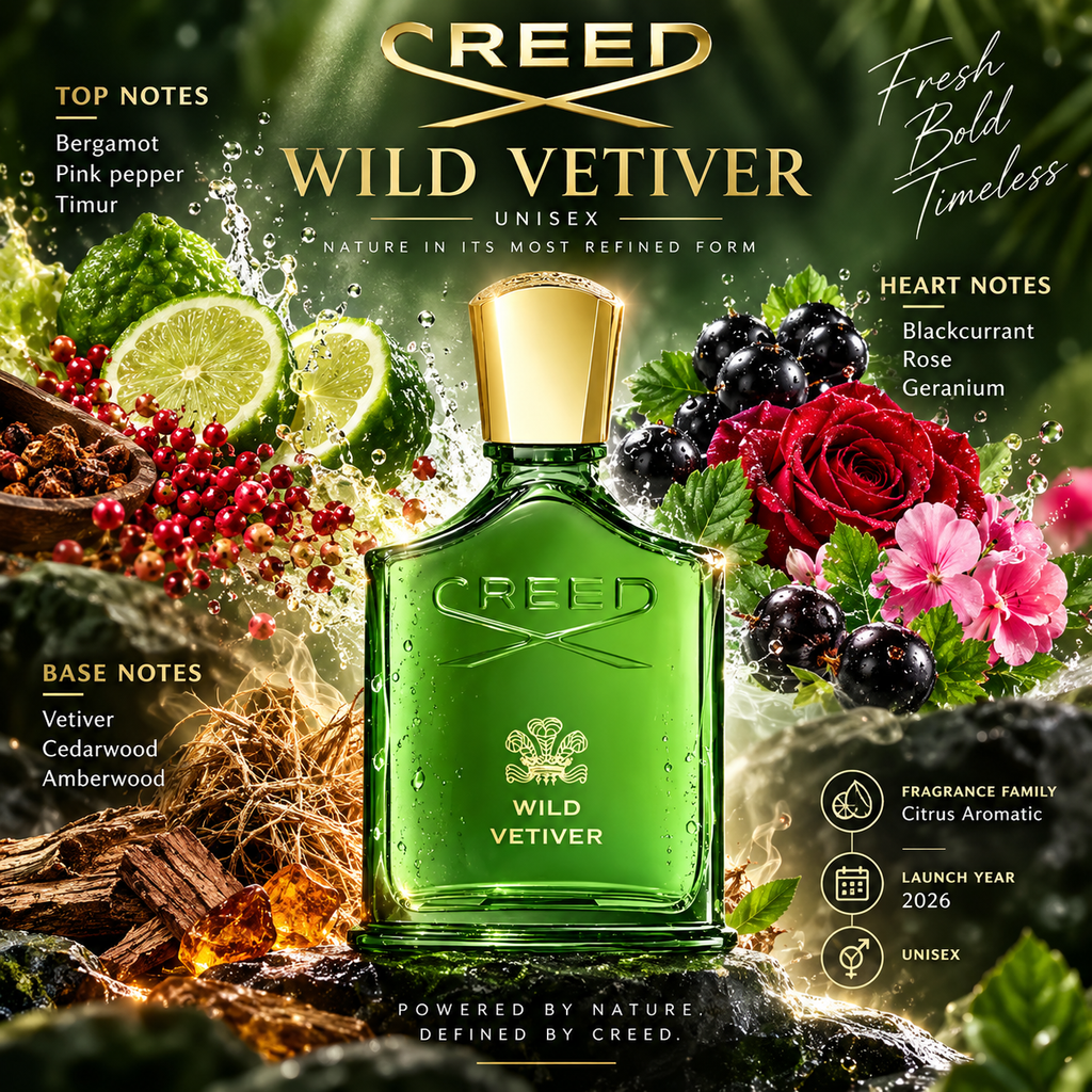 Creed  Unisex Wild Vetiver EDP Spray 3.4 oz Fragrances